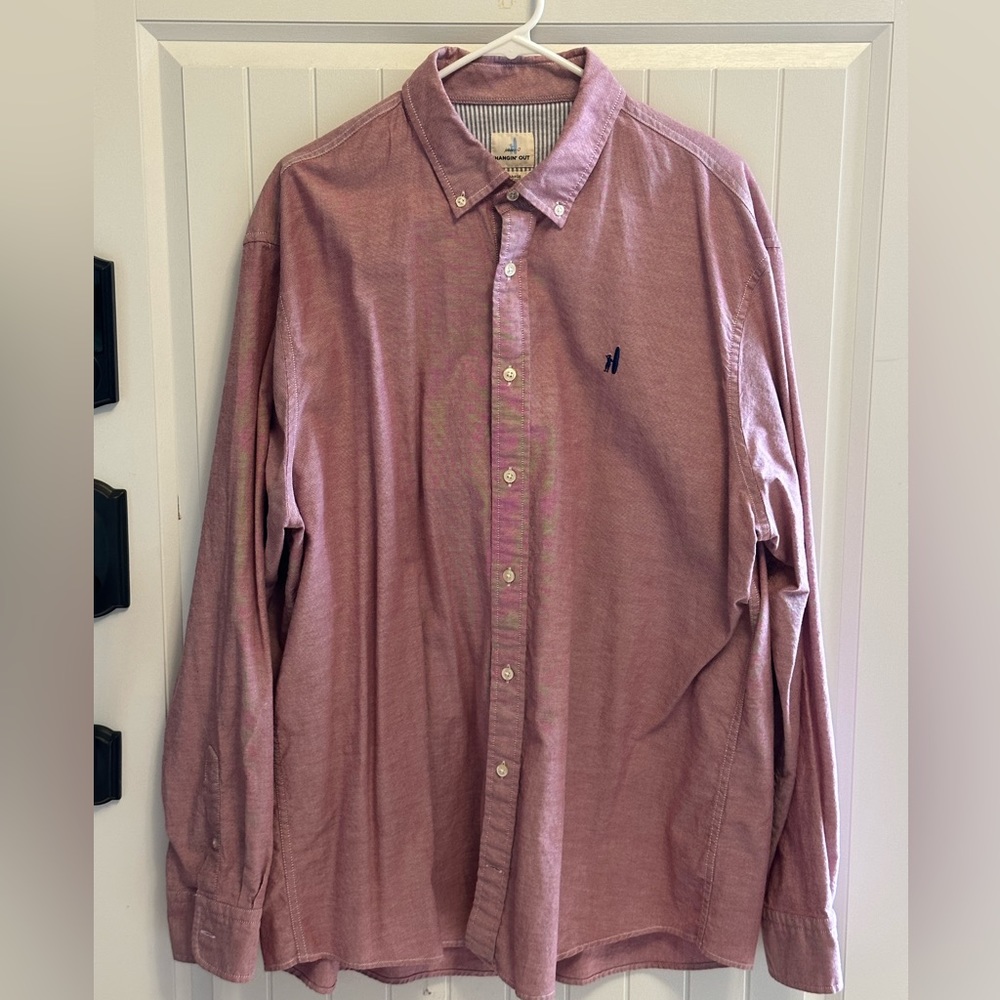 Jonnie O coral button down shirt.  XXL